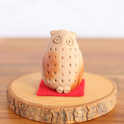 備前焼 ふくろうの箸置き(2個セット) 緋だすき 箸・箸置き 備前焼 焼き