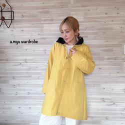 a.myuミモザ淡い黄色オーバーサイズのコートジャケット 1枚目の画像