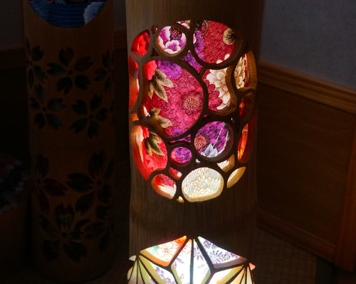 ★竹灯り・竹あかり・竹灯籠　～～ 癒しの灯り　華衣ライン★華文様★～～ 竹灯り・竹あかり・竹灯籠 ～～ 癒しの灯り 華衣ライン☆華行燈