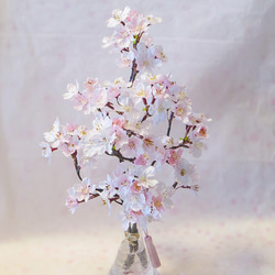 桜 ～ 薄紅色の満開桜（鈴なり）本物の桜の様な桜インテリア・ガラス器と透明ジェルの桜フラワーインテリア・無料ラッピング 3枚目の画像