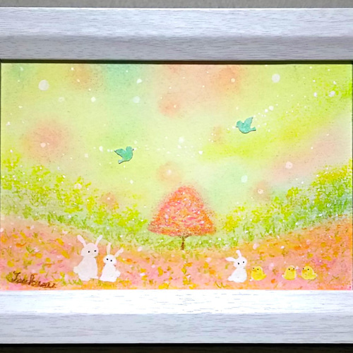 パステルアート あたたかな春野のイースター パステル画原画