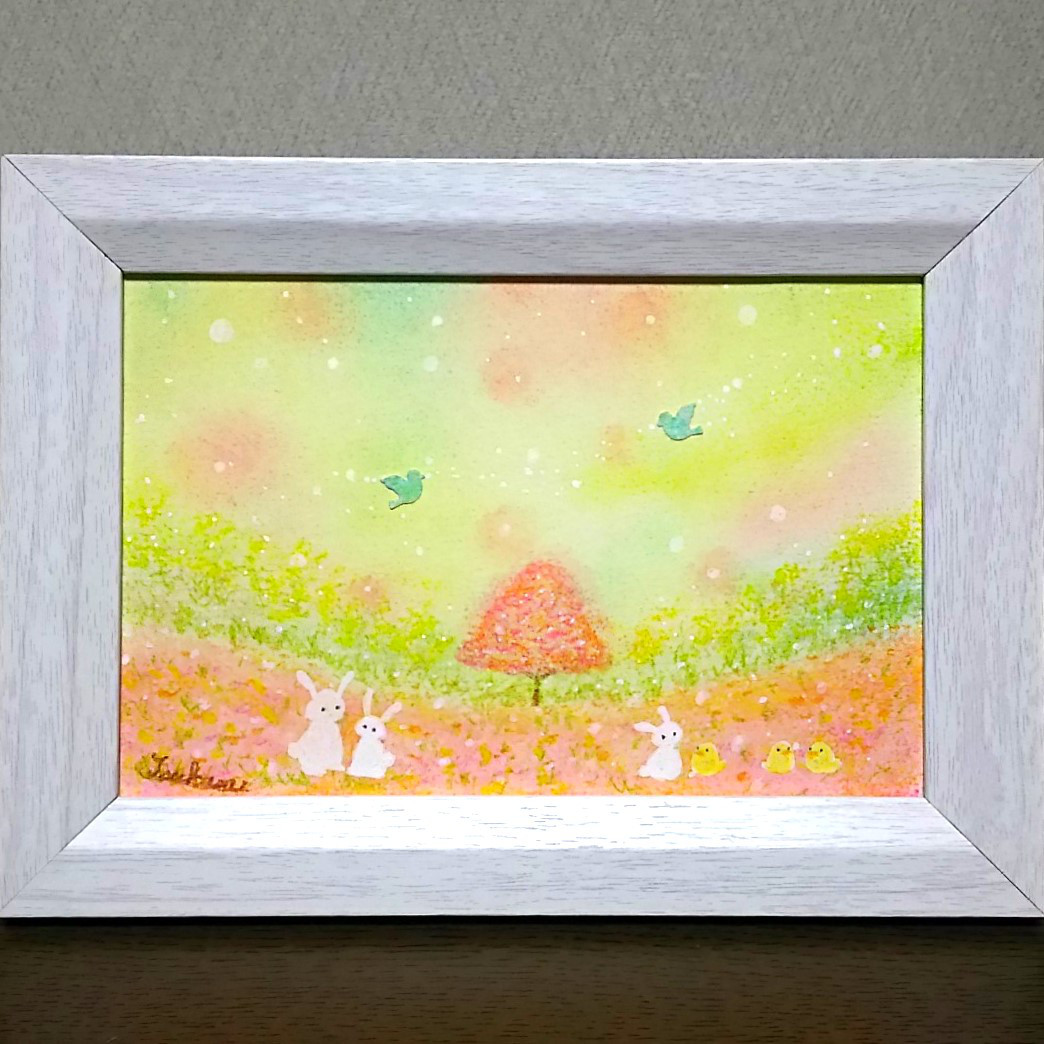 森に生きるハンドメイドパステル画絵画アート原画｜絵画