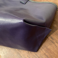 古董小號通話包皮包手提包牛皮紫色 第5張的照片