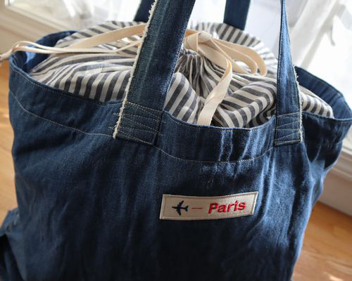 Merci トート デニムストライプ 大人気トート『Paris』Merci ストライプ バッグ (Merci/トート