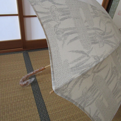 十日町紬・菖蒲模様・日傘（傘袋付き 4枚目の画像