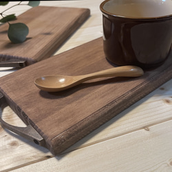 wood plate＊ カフェトレー　木製 ポットマット 鍋敷き　グラタン皿受け 1枚目の画像