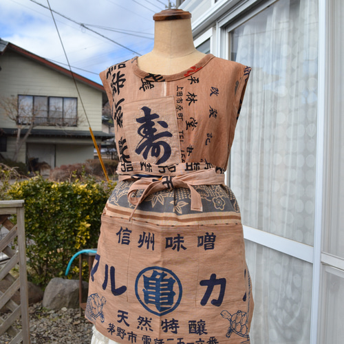 ★専用★手ぬぐいチュニック★柿渋染★ 柿渋染め手ぬぐいのチュニック 富士山 フリーサイズ チュニック