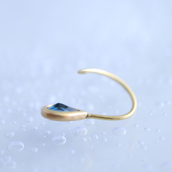[-shizuku- Shizuku] 耳環 K18YG 倫敦藍托帕石 第11張的照片