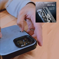 iPhoneケース 14 13 12 12 Pro ProMax 歯車 メタリック 半透明 ギミック 防指紋 7枚目の画像