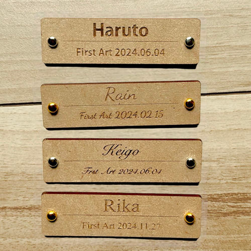 木製ファーストアートタグ】金具付き＊名入れオーダー/1歳誕生日