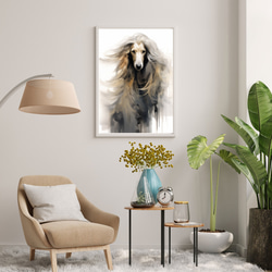 【KENSHIN (犬神) - アフガンハウンド犬 No.6】風水画 アートポスター 犬の絵 犬の絵画 犬のイラスト 7枚目の画像