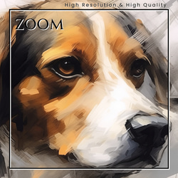 【KENSHIN (犬神) - ビーグル犬 No.1】風水画 アートポスター 犬の絵 犬の絵画 犬のイラスト 3枚目の画像