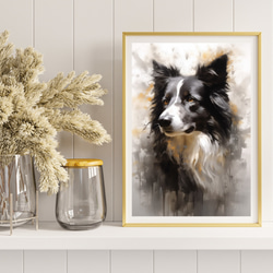 【KENSHIN (犬神) - ボーダーコリー犬 No.2】風水画 アートポスター 犬の絵 犬の絵画 犬のイラスト 8枚目の画像