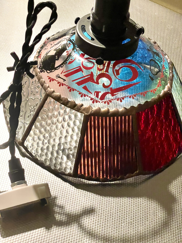 ステンドグラス　Alice ペンダントライト　  昭和レトロ カフェ 照明 2枚目の画像