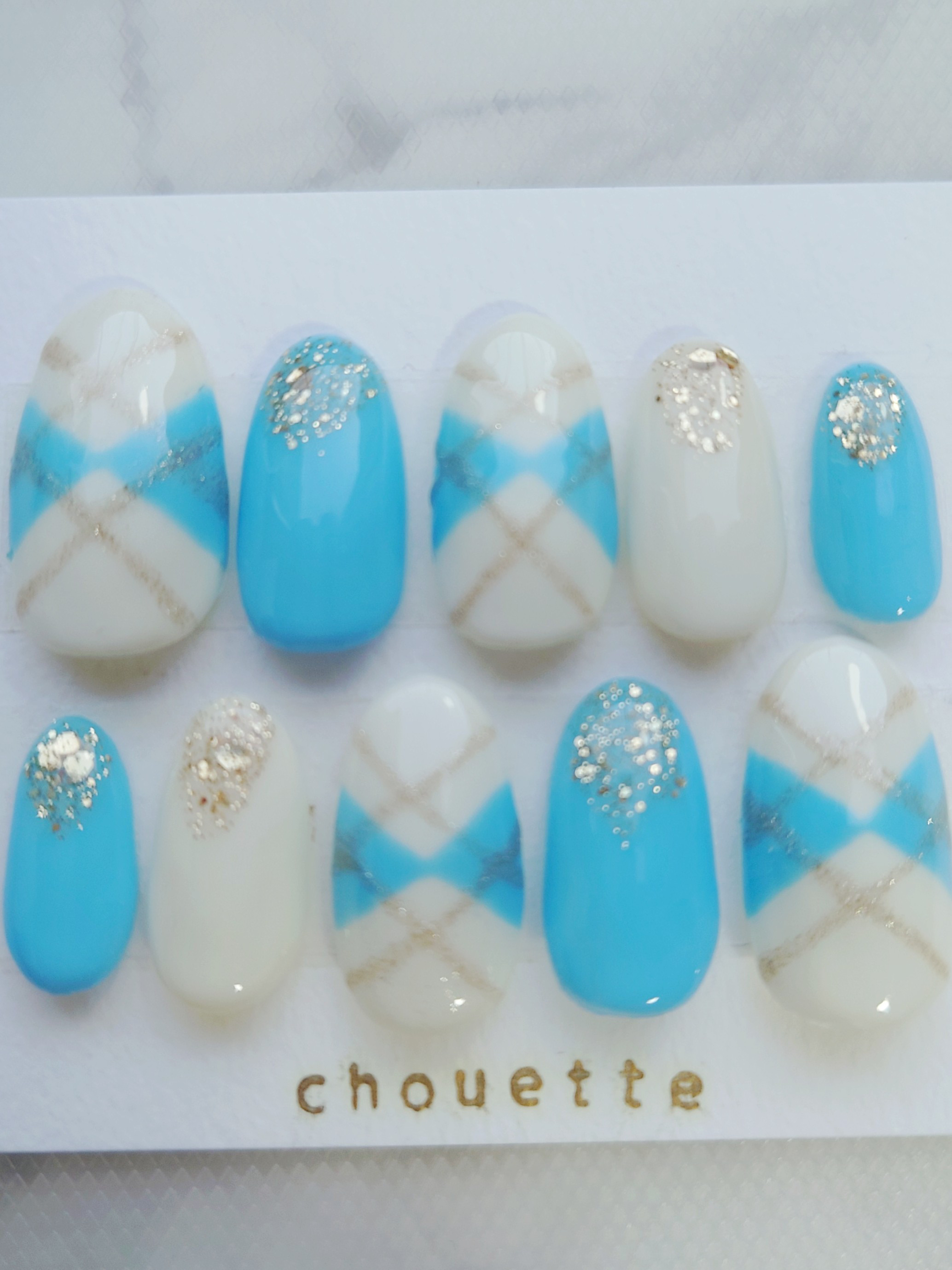 ワンホン 韓国 オーダーネイルチップ #67 ギャル 水色 量産型