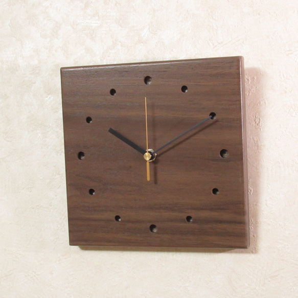 天然木《ウォールナット》木製時計20（掛け時計） 2枚目の画像