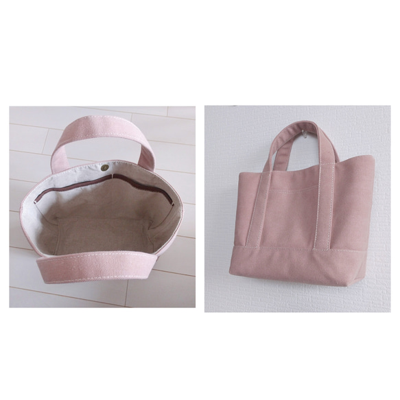 サーモンピンク帆布のbag 8枚目の画像