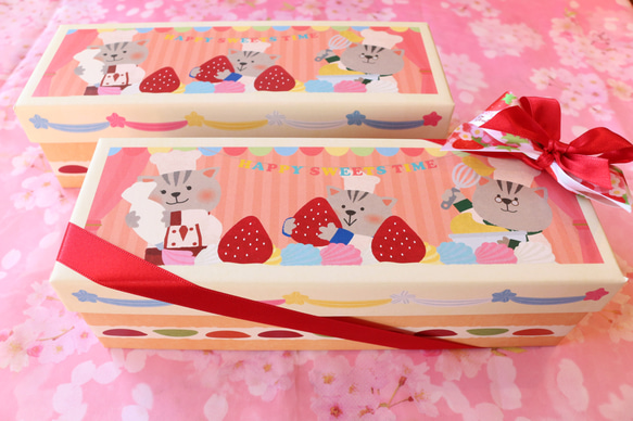 ★数量限定『ネコさんBOX』★季節のケーキ3種5個入り☆カカオ・いちご・ラムレーズン 3枚目の画像