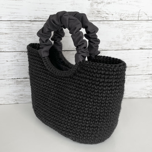 ぐれ ブラック 麻紐フリルバッグ ♪ ハンドメイド 麻紐 フリフリ フリル バッグ - KUNKA'S GALLERY | minne byGMO