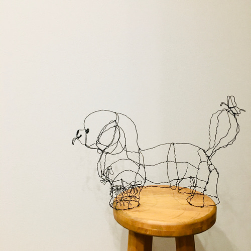 犬 トイプードル ワイヤークラフト ワイヤーアート - たゆとう