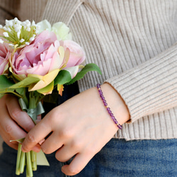 愛的實現愛情守護石紫水晶手鍊帶調節器二月生日石 第9張的照片