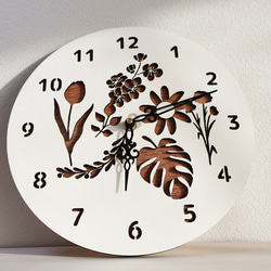 【KiToKiシリーズ】花時計　MokuLab.　モクラボ　壁掛け　時計　木製　静音時計　スイープ式時計 5枚目の画像