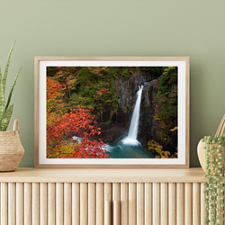 付知峡　高樽の滝と紅葉　インテリアアートポスター　004 1枚目の画像