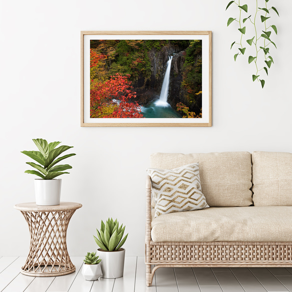 付知峡　高樽の滝と紅葉　インテリアアートポスター　004 3枚目の画像