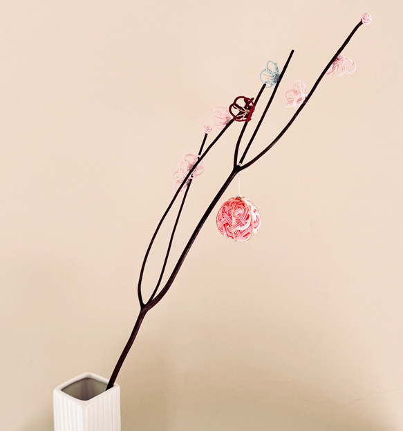 お花見枝飾り✿水引毬飾りの雪洞（ぼんぼり） 7枚目の画像