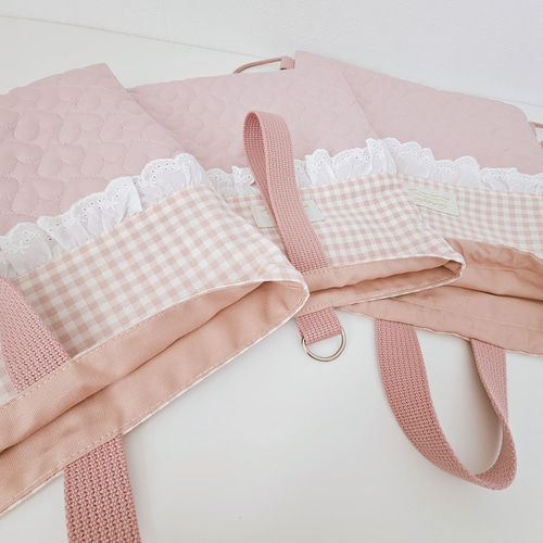 送料無料☆入学・入園3点セット☆ハートキルティング☆レッスンバッグ