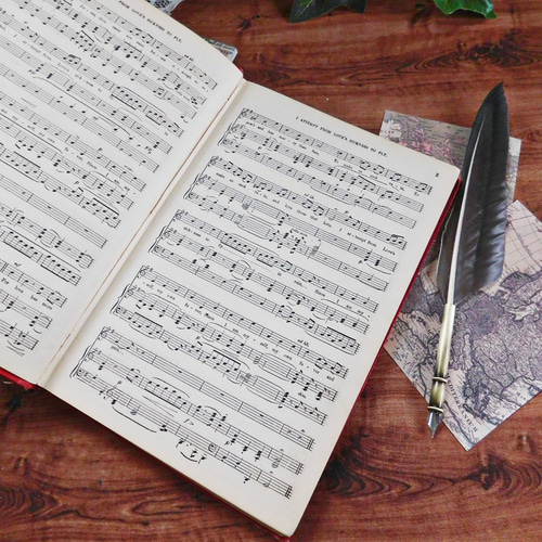 ♩お歌の希少な楽譜絵本 洋書 アンティーク 古書 本 ビンテー ジ