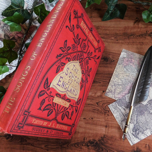 アンティーク楽譜集　1900年代初期　フランス　古書　洋書　アンティークブック ☆゜+.19世紀 楽譜 英国の有名な曲の楽譜集 音楽 アンティーク