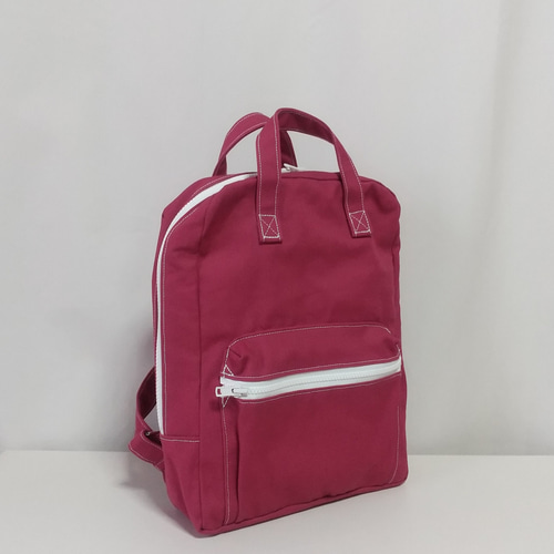 【ちょこぼんや】帯リメイク　チャーム捻り留め具付スクエア型リュック ◇受注製作／カラー変更可【持ち手付きリュック】ミニスクエア