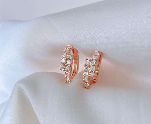 天然ダイヤモンドピアス0.4ct k18
