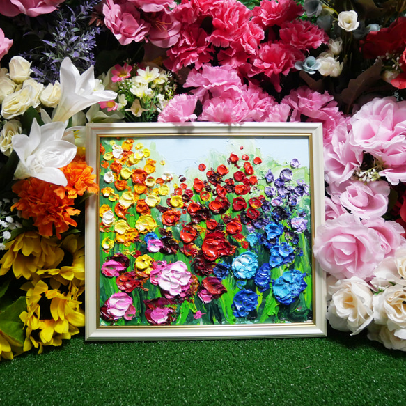 油絵 油彩  絵画 【giardino fiorito colorato
】 油絵 油彩 油彩画 絵 絵画【giardino fiorito colorato】 絵画