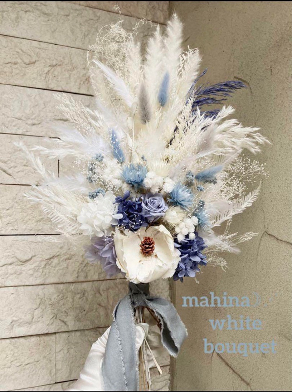 ◇売り切れました◇ブルーブーケ ウェディングブーケ プリザーブド