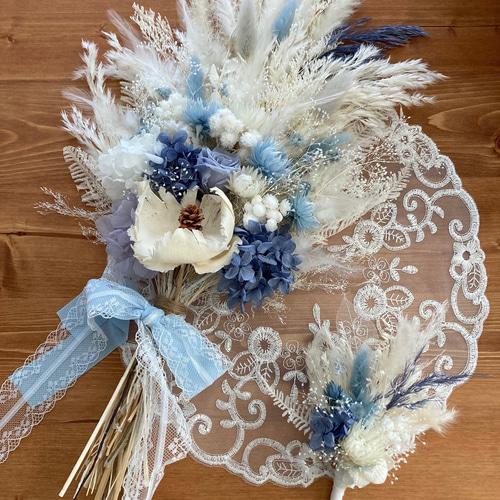 ◇売り切れました◇ブルーブーケ ウェディングブーケ プリザーブド