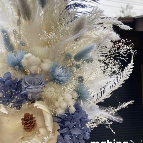 ◇売り切れました◇ブルーブーケ ウェディングブーケ プリザーブド