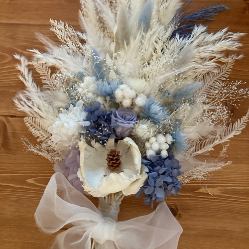 ◇売り切れました◇ブルーブーケ ウェディングブーケ プリザーブド