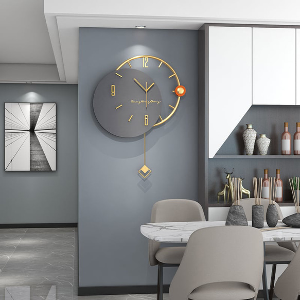 振り子の壁掛け時計 装飾時計 アート時計 芸術 丸型 シンプル モダン 個性的 おしゃれ エレガント ch-918 1枚目の画像