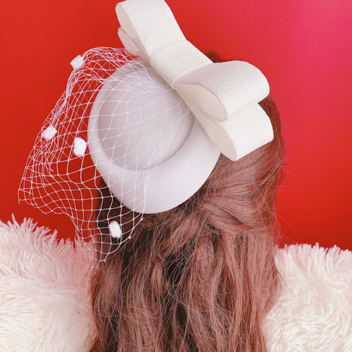 リボンボンネ☆ヘッドドレス☆結婚式髪飾り☆成人式髪飾り☆和装☆結婚