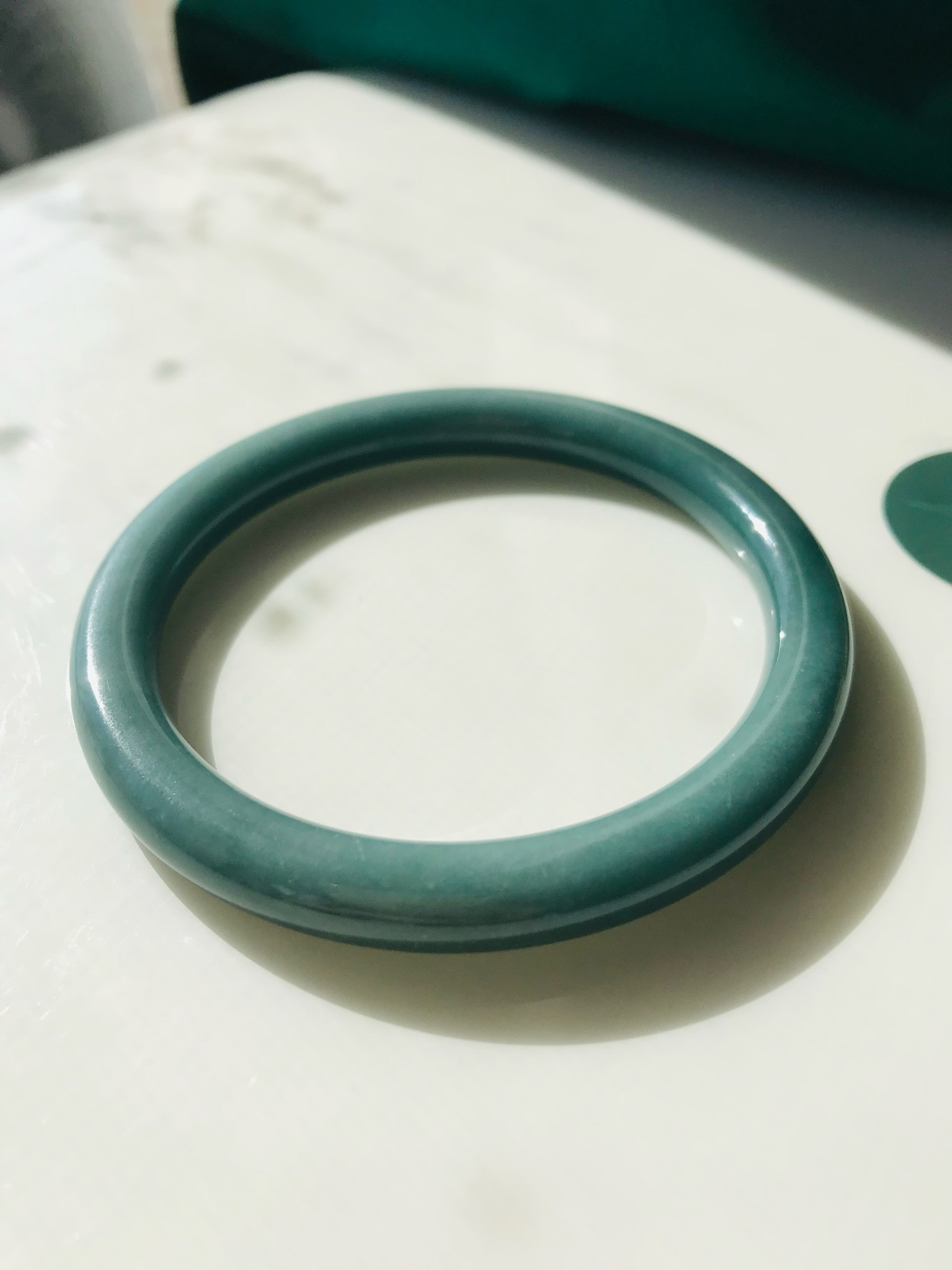 [B310-026] ジェイド　JADE  ヒスイ　本翡翠　バングル　天然石　一点物　希少　グアテマラ産　ブルー 47,900円