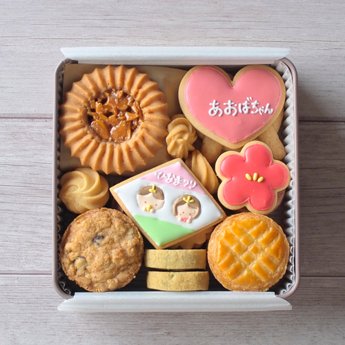 ひなまつりクッキー缶(名入れ可) クッキー I BAKE 通販 ひなまつりクッキー缶(名入れ可) クッキー I BAKE 通販
