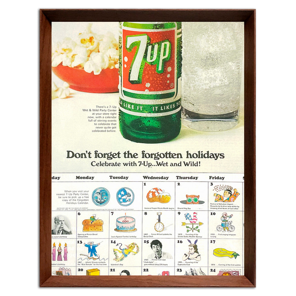 7UP セブンアップ 1960年代 アメリカ ヴィンテージ 広告  額付 ポスター 3枚目の画像