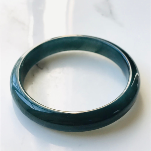 B310-033] ジェイド JADE ヒスイ 本翡翠 バングル 天然石 一点物