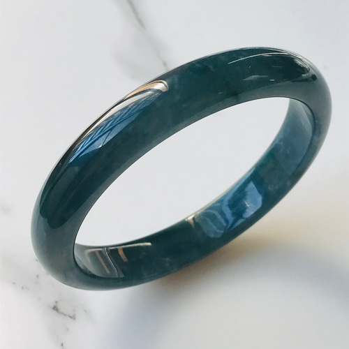 B310-033] ジェイド JADE ヒスイ 本翡翠 バングル 天然石 一点物 
