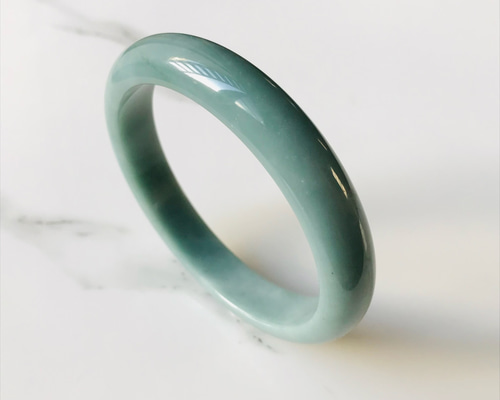 B310-040] ジェイド JADE ヒスイ 本翡翠 バングル 天然石 希少