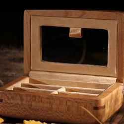 ジュエリーボックス - 高級天然木製  多機能収納＆ 鏡付き - エレガントなデザイン 17枚目の画像