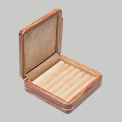 カフスケース 木製 高級花梨木製 カフス＆リングケース | 紳士のアクセサリー整理収納ボックス 7枚目の画像