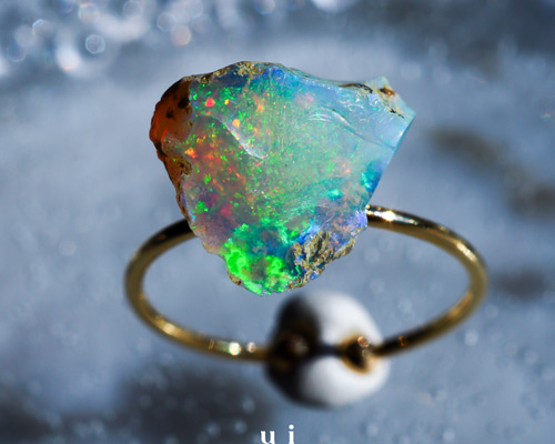 (高品質)エチオピアンオパール　リング 再販 Ethiopian Opal ring エチオピア産 オパールリング